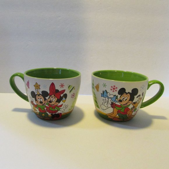 Other - set of 2 Disney Store Christmas mugs Mickey and Minnie coffee hot chocolate cup